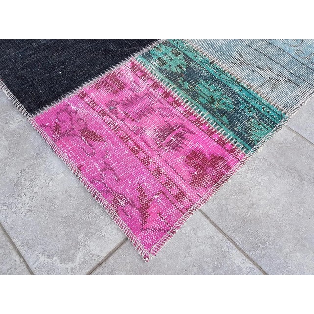 Mid 20th Century Floor Oushak Faded Carpet For Sale - Image 4 of 10