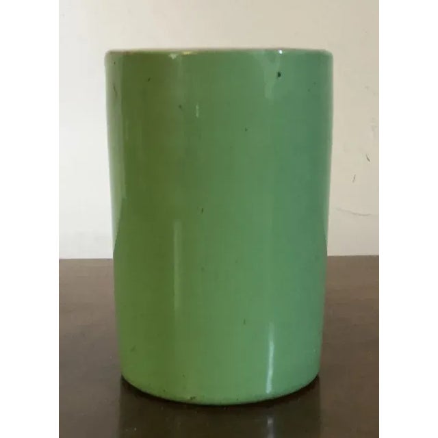 Antique 19th Century Chinese Monochrome Porcelain Vase in Bright Green Glaze For Sale - Image 4 of 12
