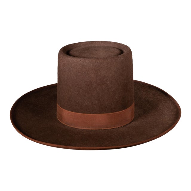 Vintage Peruvian Wool Tall Hat For Sale