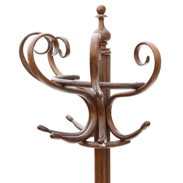 Antique Circa 1900 Large Quality Bentwood Hall, Coat, or Hat Stand - against the wall semi-circular design A charming and...