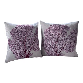 Decorative Linen Pillows (2) For Sale