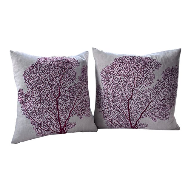Decorative Linen Pillows (2) For Sale