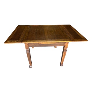 1930s Solid Oak Draw Leaf Table For Sale