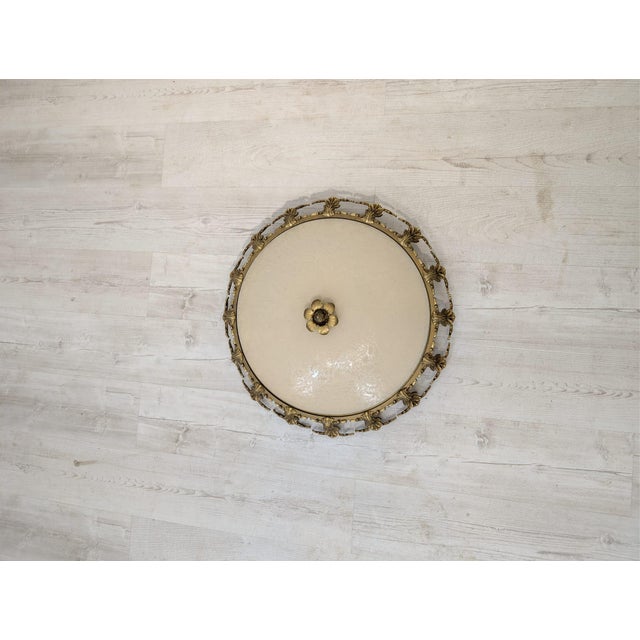 Antique Palace Ceiling Lamp in Glass and Brass, 1970 For Sale - Image 4 of 15