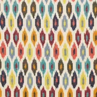 Sample - Schumacher Sunara Ikat Fabric in Confetti For Sale