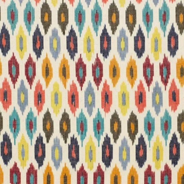 Sample - Schumacher Sunara Ikat Fabric in Confetti For Sale