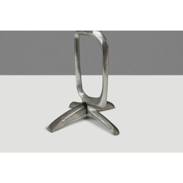 Mid-Century Modern Brutalist Candlestick Holder in Solid Aluminum Attributed to Matthew Hilton, United Kingdom, C. 1980s For Sale - Image 11 of 13