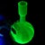 Early 20th Century Antique Uranium Reactive Glass Vaseline Art Glass Flower Vase With Applied Vine Leafs and Flower Buds For Sale - Image 5 of 11
