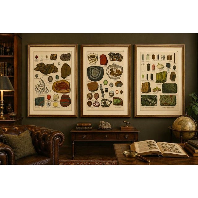 Dr. Gustav Adolph Kenngott, Mineralogy Quartz, Agate & Tourmaline, 1888, Chromolithographs, Set of 3 For Sale - Image 10 of 13