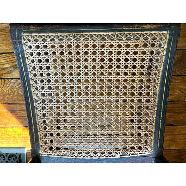 Wood Antique Primitive Painted New England Chairs, set of 4 For Sale - Image 7 of 15