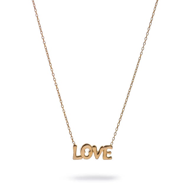Love Letter Gold Necklace For Sale - Image 9 of 9