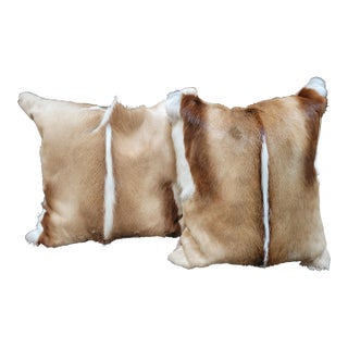 Pair of Antelope Leather Pillows For Sale
