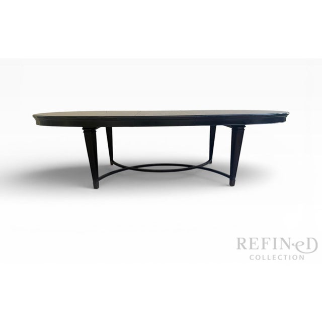 Ralph Lauren Late 20th Century Neoclassical Zebrawood Inlaid Ebonized Dining Table, Attributed to Ralph Lauren for Henredon For Sale - Image 4 of 17