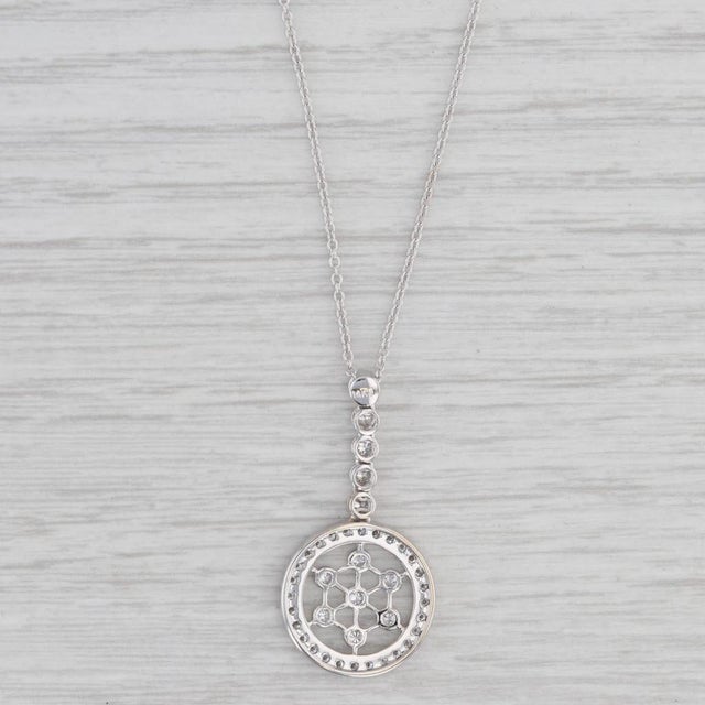 0.54ctw Diamond Eternity Circle Pendant Necklace 14k Gold 18.5" Cable Chain For Sale In Greensboro - Image 6 of 6