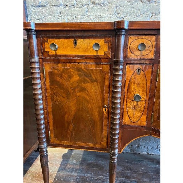 Wood Very Fine Early 19th Center Portsmouth, Nh Federal Inlaid Sideboard For Sale - Image 7 of 9