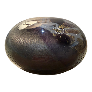 Isle of Wright Glass Azurene Gold Dome Paperweight