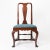 American Queen Anne old growth mahogany upholstered slip seat side chair. The square seat is fitted to a conforming...
