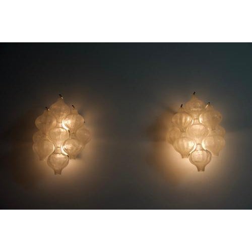 Kalmar Ice Glass Tulipan Wall Lamps by J. T. Kalmar for Kalmar, Austria, 1960s, Set of 2 For Sale - Image 4 of 18
