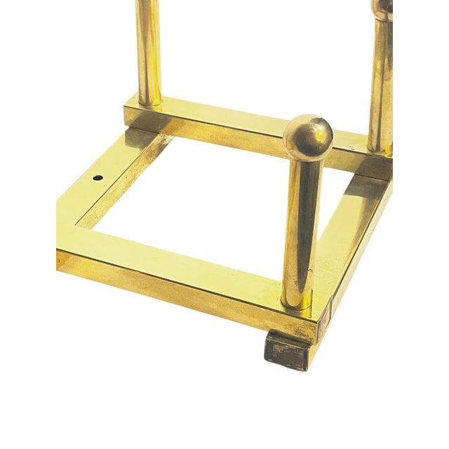 Vintage Mid Century Italian Brass “Accordion” Style Coat Hat Rack For Sale - Image 15 of 17