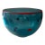 Vintage Antonio Garcia Signed Small Bowl in Blue With Red Rim and Dots and Purple ZigZags For Sale
