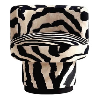 Caos Accent Chair in Zebra Furry Velvet from Moanne For Sale