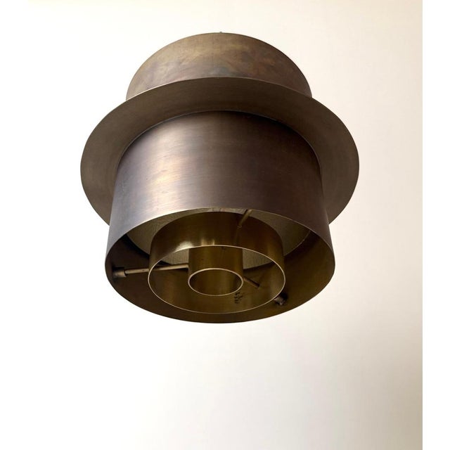 Metal German Brass Architectural Ceiling Light Lamp, 1960s For Sale - Image 7 of 18