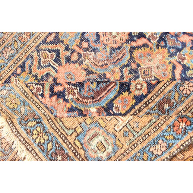 Antique Persian Bidjar Rug With Classic Medallion Pattern in Orange 4'6 X 7'8 For Sale - Image 12 of 13