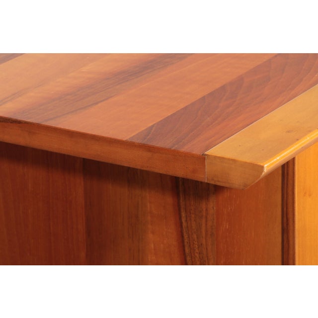 Mid-Century Modern Italian Architectural Chest of Drawers in Walnut, 1970 For Sale - Image 3 of 12