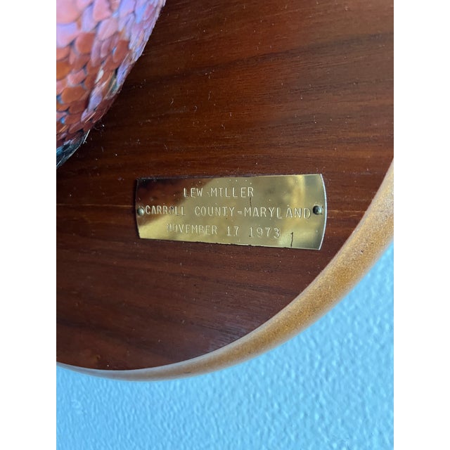 Cabin Vintage 1973 Flying Ring-Necked Pheasant Taxidermy Wall Mount With Provenance Plaque For Sale - Image 3 of 9