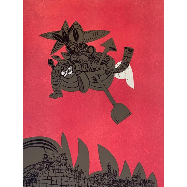 Modern Naftali Bezem, Israeli Surrealist Judaica Abstract Lithograph Naftali Bezem For Sale - Image 3 of 7