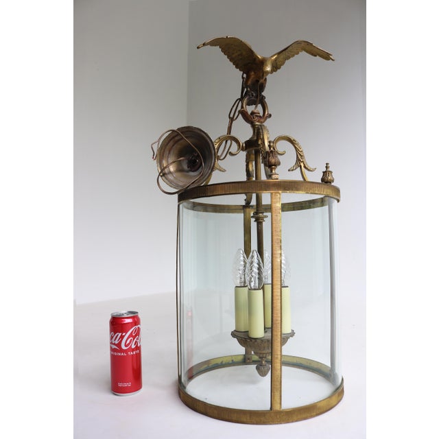 Mid-Century Modern Eagle Lantern Pendant in Brass and Glass, 1960s For Sale - Image 10 of 12