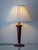 Mid-Century Modern Burgundy Leather Table Lamp from Maison Lancel, 1940s For Sale - Image 3 of 13