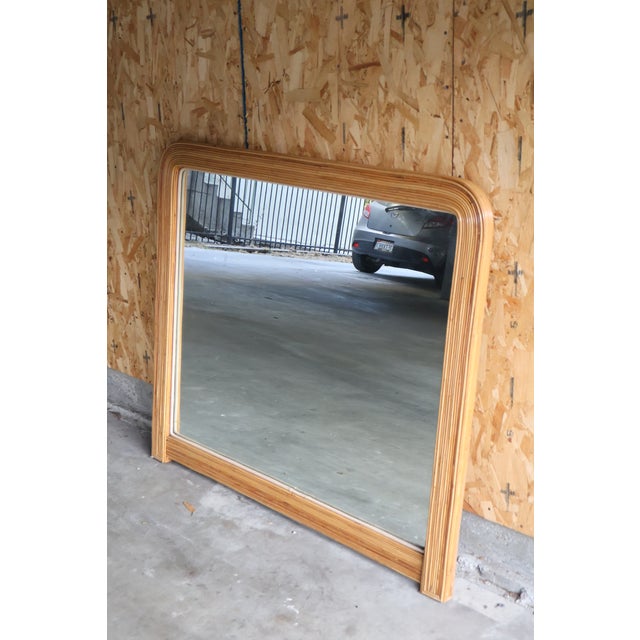 Brown Pencil Reed Mirror Attributed to Gabriella Crespi, 1980s For Sale - Image 8 of 15