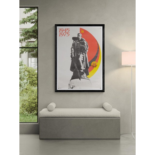 1945 1975 - gdr and ussr friendship – original vintage political propaganda poster – cold war era – 114x81 cm the piece...
