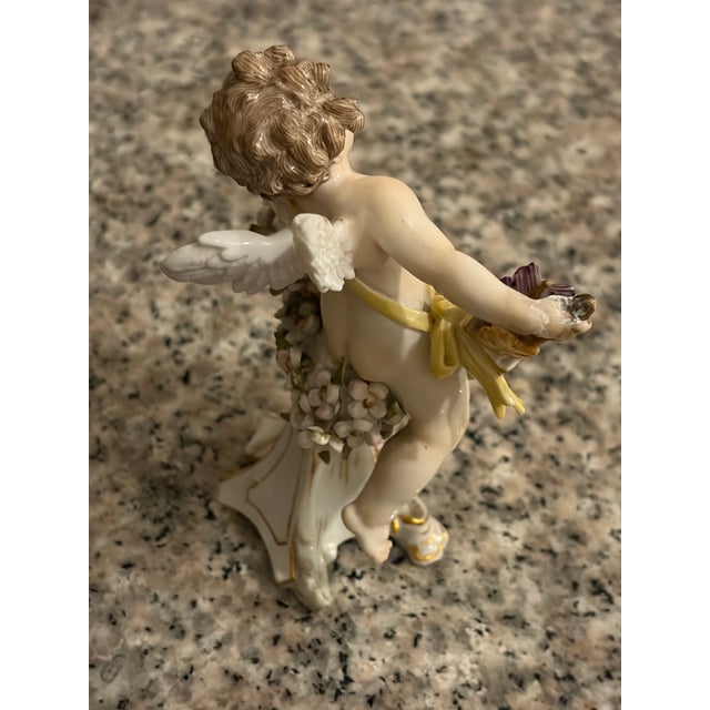 Eggshell Meissen Antique 5” Porcelain “Cupid With a Bow” Q162 Gustav Stellmacher 1897 For Sale - Image 8 of 12