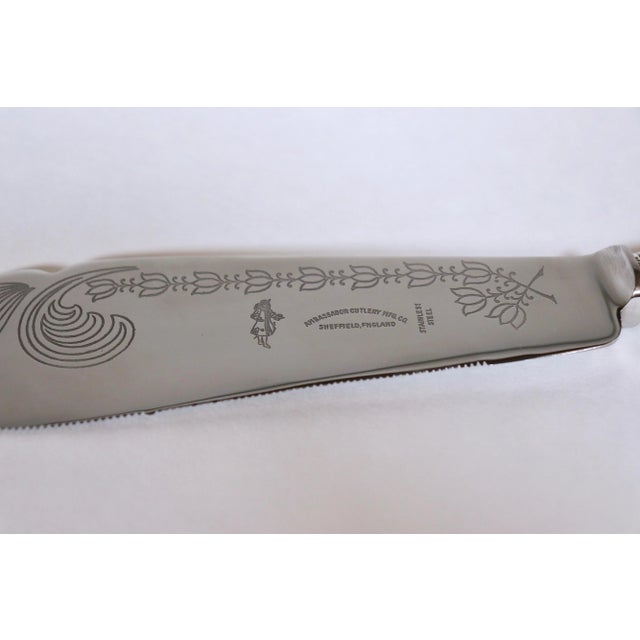 Metal Vintage English Sheffield Sterling Silver Handled Fish Knife For Sale - Image 7 of 12