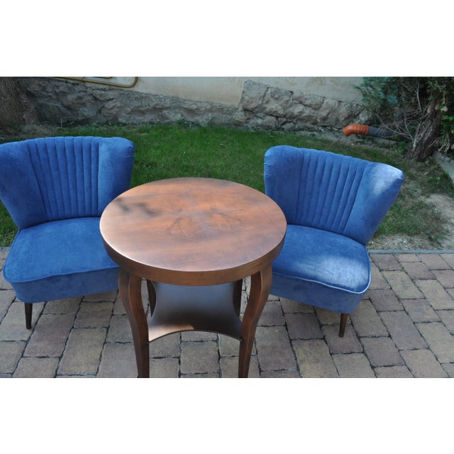 Set of Blue Cocktail Chairs, 1950s For Sale - Image 10 of 11