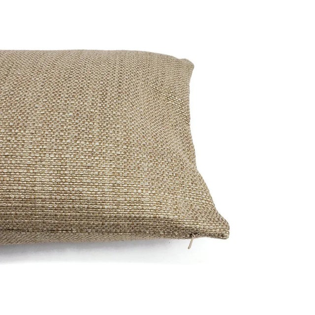 Casamance Mineral Uni in Beige Fonce Large Lumbar Pillow Cover For Sale - Image 4 of 6