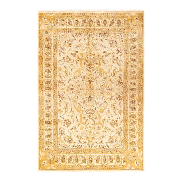 Vintage Moroccan Hand Knotted Wool Area Rug, Ivory - 6'1" X 9'3" For Sale - Image 9 of 9