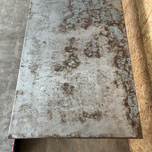 Vintage Zinc Top Rectangular Dining Table, 1950s For Sale - Image 3 of 5