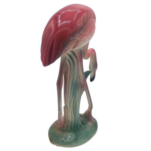 1950s Mid-Century Pink Drinking Flamingo Ceramic Tabletop Sculpture Set by Brad Keeler, 2 Pieces For Sale - Image 4 of 16