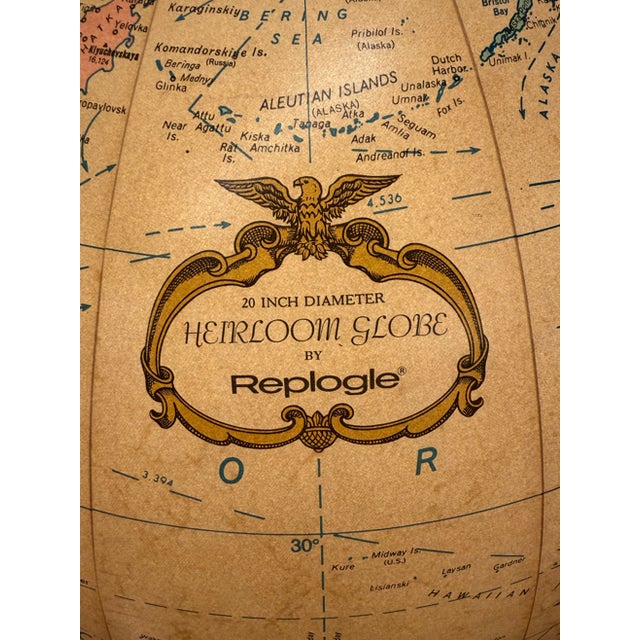 Vintage Replogle Heirloom 20" Lighted Floor Globe on Mahogany Pedestal For Sale In Indianapolis - Image 6 of 6