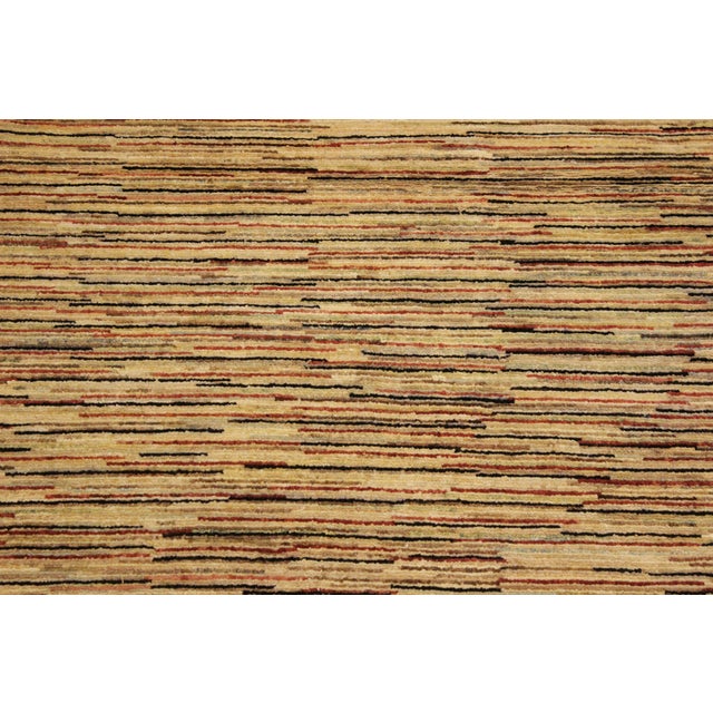1990s Contemporary Gabbeh Beige/Rust Wool Rug - 4'2'' X 5'9'' For Sale - Image 5 of 10