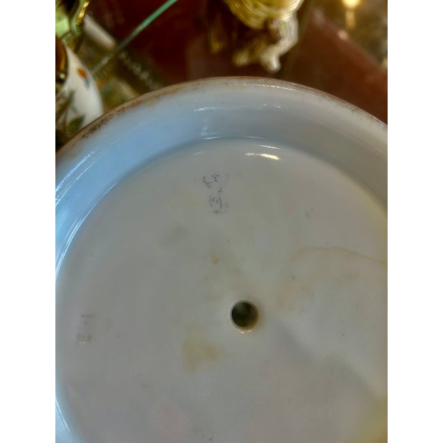 White Large 19th Century Porcelain Dresden Cache Pot For Sale - Image 8 of 13
