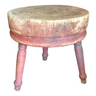 Round Early American Butcher Block For Sale