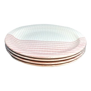 Vintage Mid-Century Modern Churchill England Pink Shades 10” Dinner Plate-Set of 4 For Sale