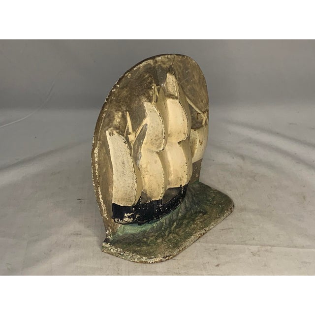Richardson Nemschoff Vintage Cast Iron Galleon Ship Doorstop: A. A. Richardson 1927 For Sale - Image 4 of 9