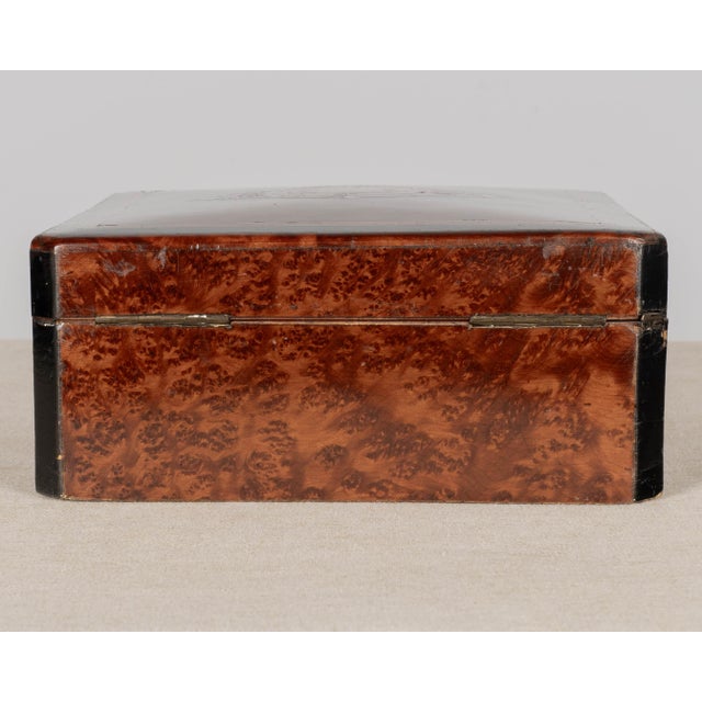 19th Century Napoleon III Marquetry Box, Mother of Pearl Inlay For Sale - Image 9 of 11