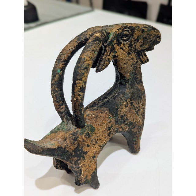 Mid 20th Century Bronze Ibex Sculpture, Archaic Revival, Mid-Century For Sale - Image 5 of 6