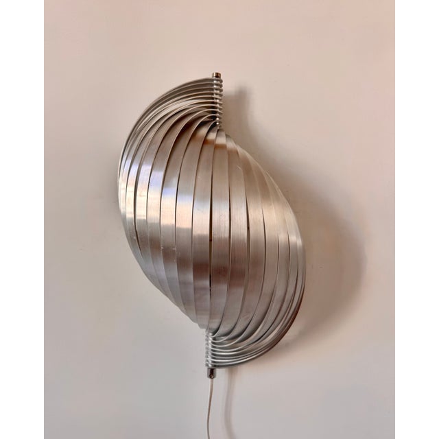 Silver Vintage Metal Wall Lights by Henri Mathieu, France, 1970, Set of 2 For Sale - Image 8 of 9